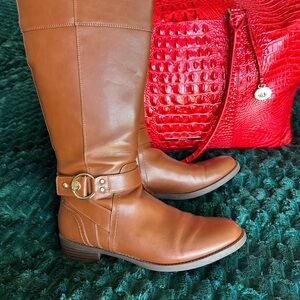 Tommy Hilfger Brown Leather Knee-High Boots